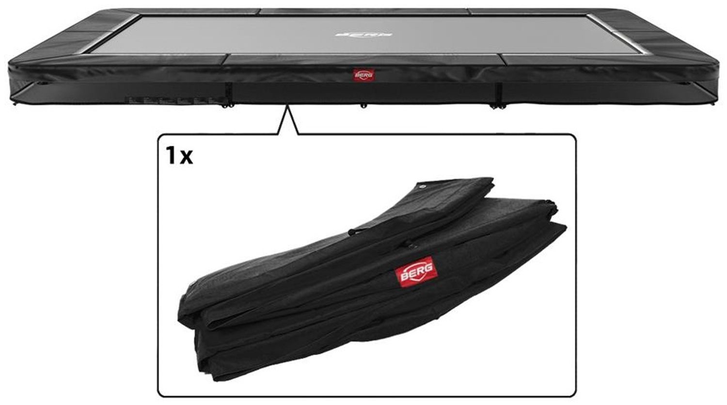 BERG Ersatzteil Schutzrand 410 cm rechteckig schwarz - Ultim Favorit InGround Federabdeckung für Trampolin Bild 1