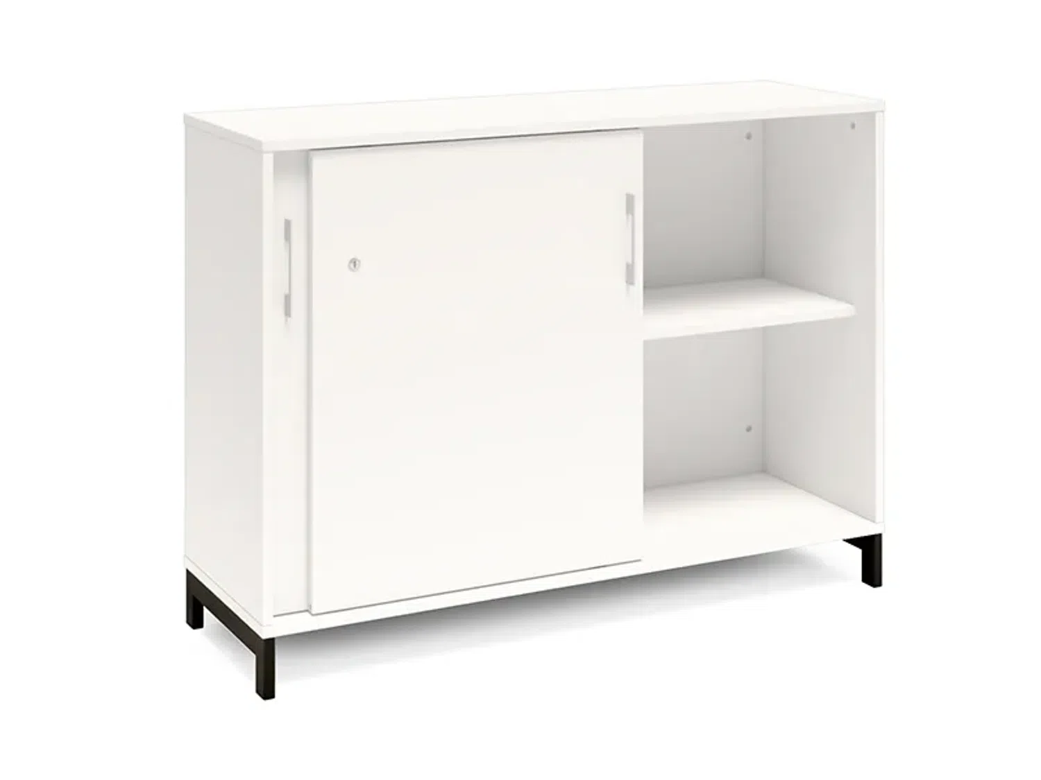 Büroschrank DNA 1200x890 mm weiß/schwarz Schiebetür 2A4 Bild 1