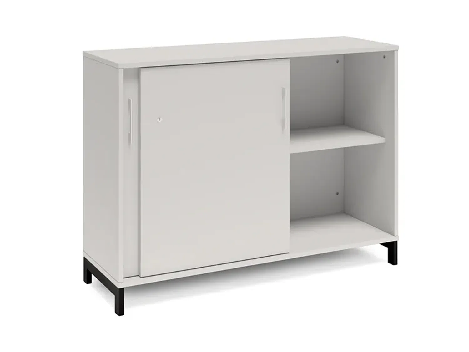 Büroschrank DNA 1200x890 mm hellgrau/schwarz Schiebetür 2A4 Bild 1