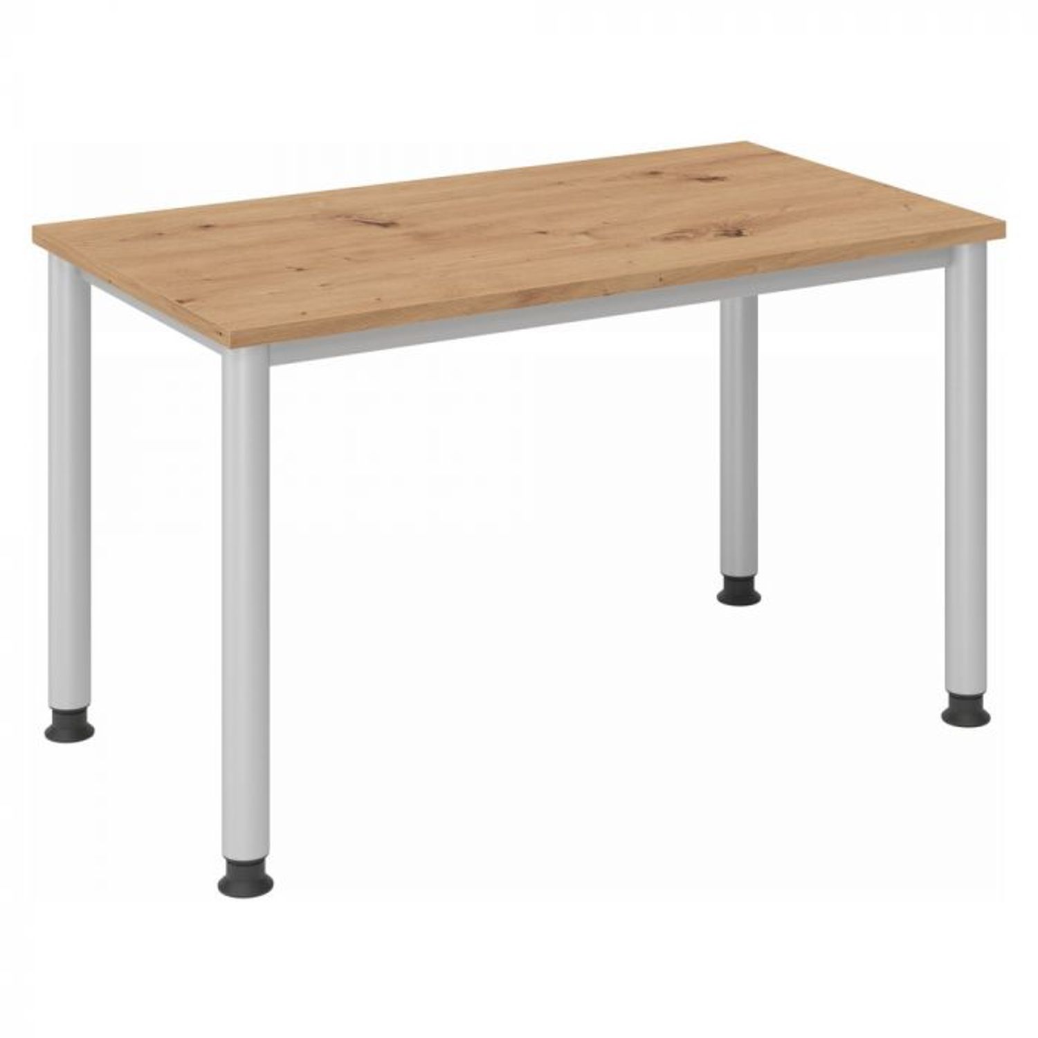 mcbuero Schreibtisch, 4-Fuß-rund, Asteiche/silber, 120x67 cm Bild 1