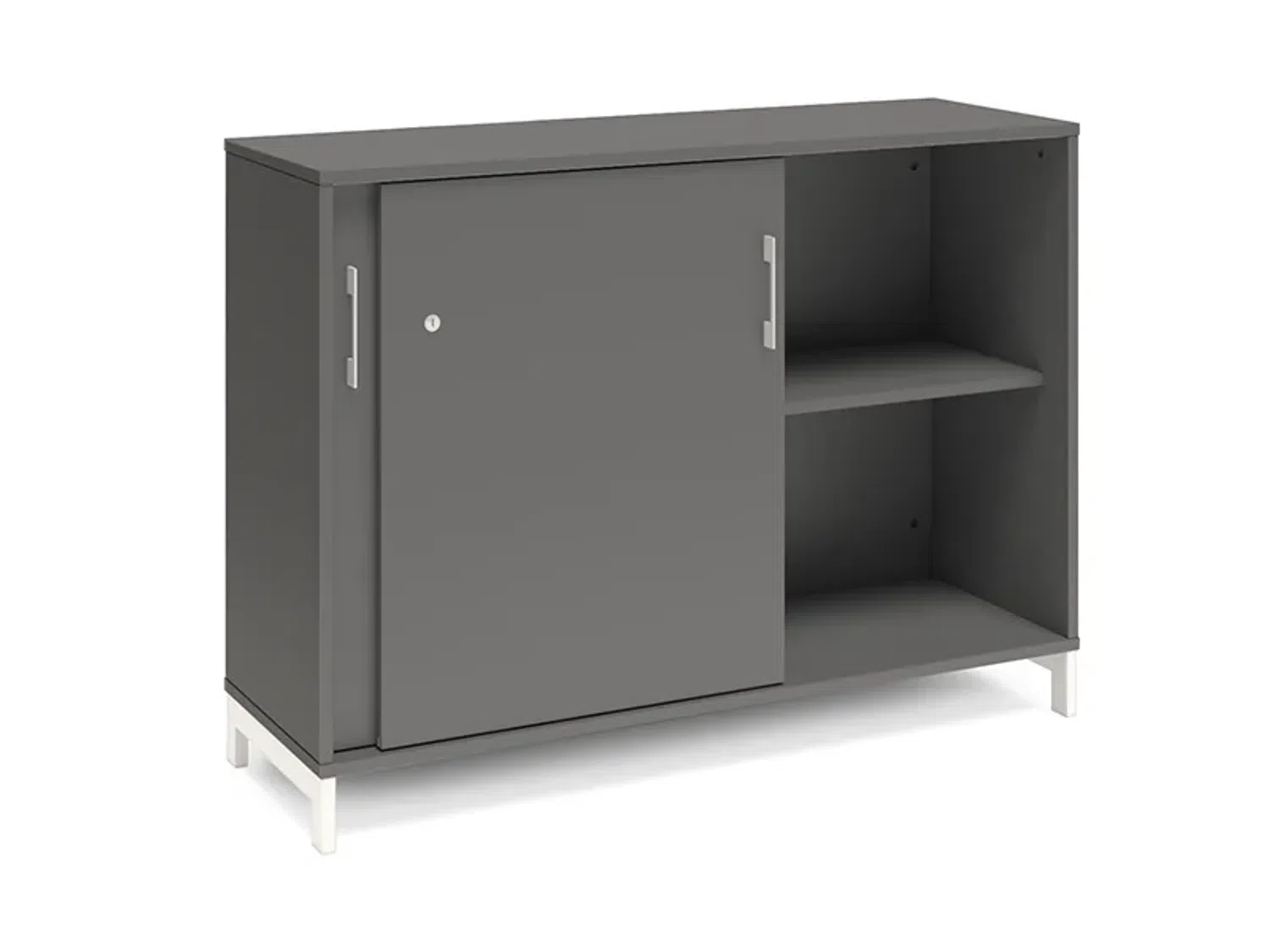 Büroschrank DNA 1200×890 mm Anthrazit/Weiß Schiebetür 2A4 Bild 1