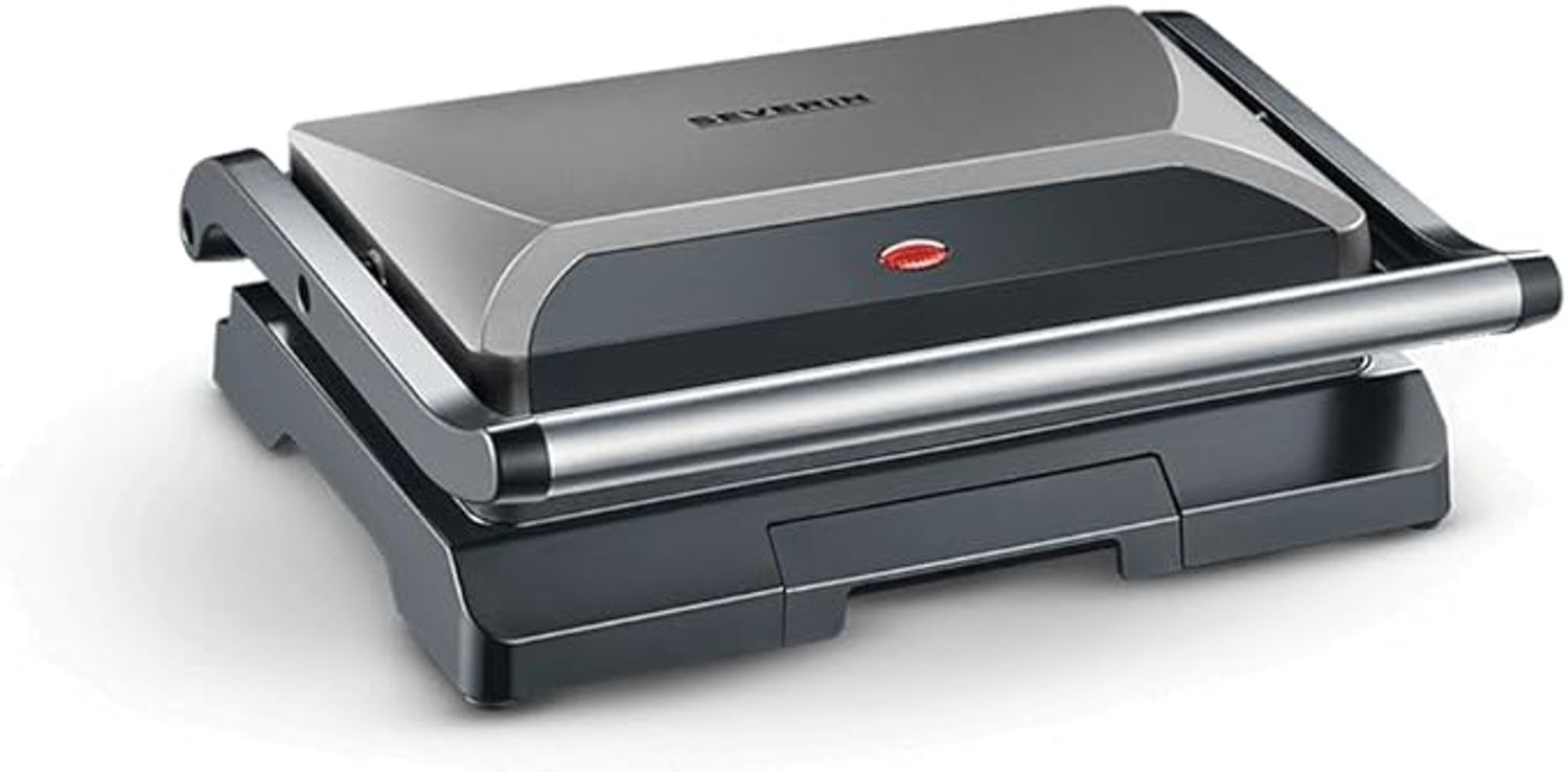 Severin 'KG 2394' Kontaktgrill, Edelstahl grau-metallic schwarz, 8,5 x 22,5 x 27 cm Bild 1