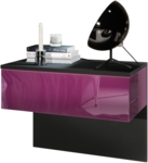 Schwarz matt/Brombeer Hochglanz