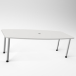 Tischplatte Nussbaum / Gestell Silber