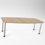 Tischplatte Grau / Gestell Chrom