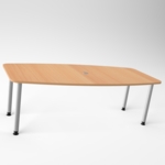 Tischplatte Eiche / Gestell Silber