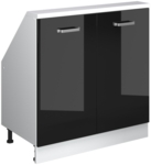 Schwarz Hochglanz/Weiß