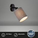 Wandspot 1-flammig Grau-schwarz