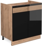 Schwarz Eiche Hochglanz