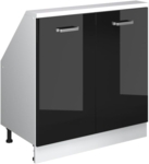 Schwarz Hochglanz/Weiß