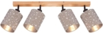 Deckenspot 4-flammig Taupe-holz