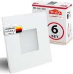 6er Set Eckig Weiß