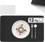 Schwarz/Creme, Eckig