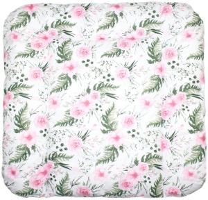 Baby Auflage Wickelauflage - Flowers - 70x50 cm 70x70 cm 70x85 cm Wickeltischauflage (70 x 50 cm)