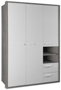Kleiderschrank MIPIACE Hochglanz weiß Beton Look