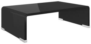 vidaXL TV-Tisch/Bildschirmerhöhung Glas Schwarz 40x25x11 cm 244134