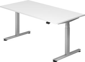 bümö elektrisch höhenverstellbarer Schreibtisch 160x80 cm mit Memory, Bluetooth & App-Steuerung - Schreibtisch höhenverstellbar elektrisch , elektrischer Schreibtisch weiß, Gaming Tisch, XDL16-W-S