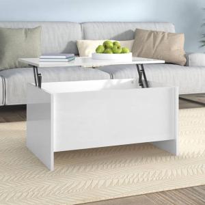 vidaXL Couchtisch Hochglanz-Weiß 80x55,5x41,5 cm Holzwerkstoff 809680