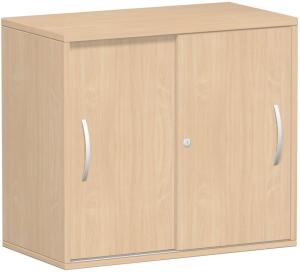 Anstell-Schiebetürenschrank, 2 Ordnerhöhen, Buche, 72 x 80 x 42,5 cm
