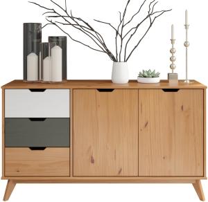 Sideboard >Sandvika< in Honigfarben aus Massivholz - 140x79x40cm (BxHxT)