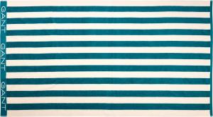 GANT Strandtuch - BLOCK STRIPE BEACH TOWEL, Duschtuch, Frottee Blau/Weiß 100x180cm