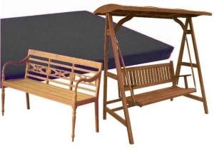 Bankauflage 120x45 cm für Hollywoodschaukel Molise & Gartenbank Aoste - schwarz