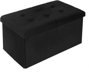 Woltu Sitzhocker (1 St), mit Stauraum, Sitzbank faltbar, aus Samt, 76x37,5x38 cm