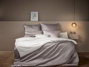 Uni-Mako-Satin - Curt Bauer Uni 240x220 + 2x80x80 cm-3847 stein
