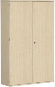 Flügeltürenschrank, 4 Dekor-Einlegeböden, 120x42x192cm, Ahorn