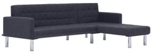vidaXL L-förmiges Schlafsofa Dunkelgrau Polyester 282230