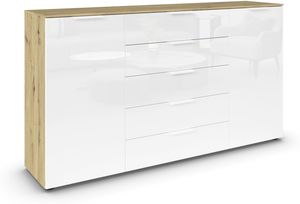 Eiche Artisan | Glas Weiß