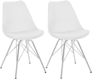 Homexperts 'URSEL' 2er Set Stuhl, Kunststoff - Polypropylen weiß, B 48 x H 86 x T 55,5 cm