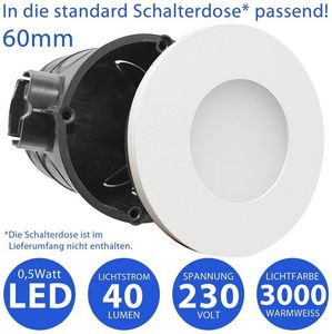 6er Set Rund Weiß