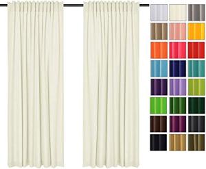 Rollmayer 'Vivid' 2er Pack Vorhänge mit Tunnelband ecru 2, 135x150 cm, blickdicht