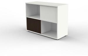 Schiebetürenregal Aufsatzregal Form 4 2 OH 100 x40x75cm weiss / wenge