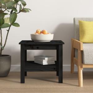 vidaXL Couchtisch Schwarz 45x45x40 cm Massivholz Kiefer 814268