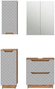 Eiche/Grau mit Kachelstruktur