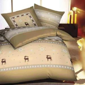 Kaeppel Biber Bettwäsche Glory Streifen Beige 155x220 cm + 80x80 cm