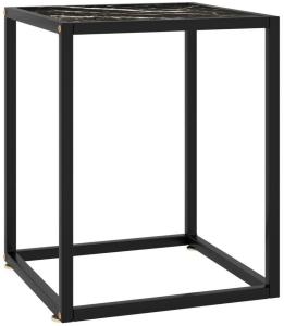 vidaXL Couchtisch Schwarz mit Schwarzem Glas in Marmor-Optik 60x60x35 322874