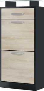 Schwarz matt/Eiche Sägegrau