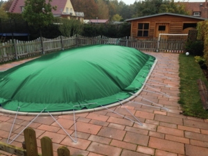 aufblasbare Winterplane für ovale Pools 4,90 x 2,50 cm Grün