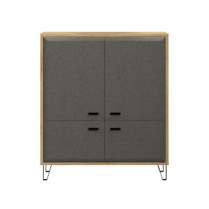 Highboard Blanshe in Filz grau und Eiche 98 cm