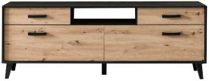 TV-Unterschrank Jaida 186x68x39 Lowboard Schwarz/Artisan 10096