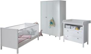 trendteam smart living Babyzimmer 3-teiliges Komplett Set in Weiß mit viel Stauraum