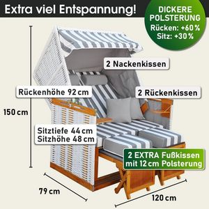 Grau/Weiß - Gestreift