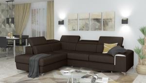 Stylefy Caio Ecksofa Dunkelbraun Strukturstoff