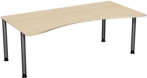 Schreibtisch '4 Fuß Flex' höhenverstellbar, 200x100 cm, Ahorn / Anthrazit