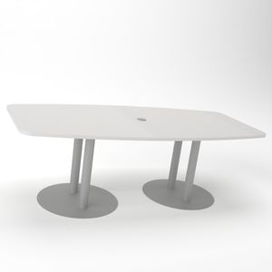 Tischplatte Grau / Gestell Silber