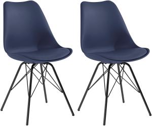 Homexperts 'URSEL' 2er Set Stuhl, Kunststoff - Polypropylen dunkelblau, B 48 x H 86 x T 55,5 cm
