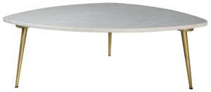HSM Couchtisch - 90 x 60 x 36 cm - Weiß / Gold - Marmor/Eisen